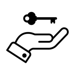 Open Hand With Key Icon Vector Design Template.