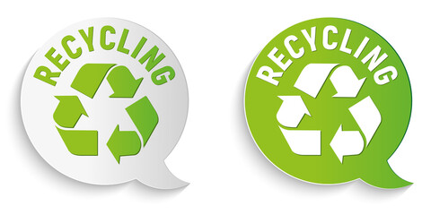 Label recycling eco friendly green