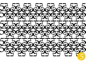 A pattern made from number 5, for wallpaper and decoration 