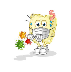 Obraz premium tooth decay refuse viruses cartoon. cartoon mascot vector
