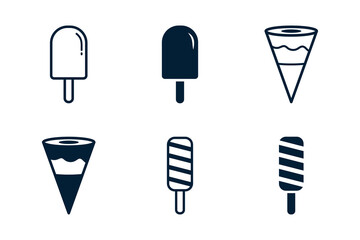 ice cream icon set vector design template in white background