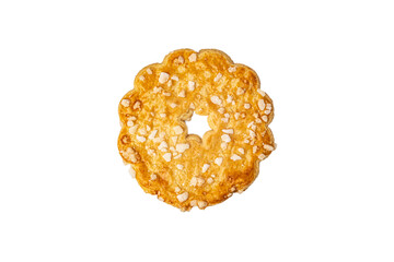 round cookies with sugar on a white background