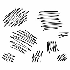 Abstract hand drawn monochrome doodle vector pattern of scribble lines