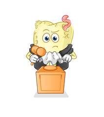 tooth decay judge holds gavel. character vector