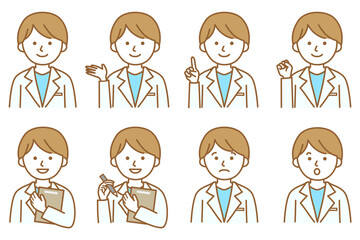 男性 医療 白衣 医者 科学 薬局 研究 人物 イラスト ベクター AI 素材