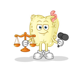 tooth decay lawyer cartoon. cartoon mascot vector