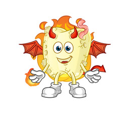 tooth decay demon with wings character. cartoon mascot vector