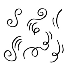 doodle wind illustration vector handrawn style isolated on white background.