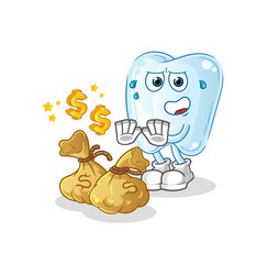 tooth refuse money illustration. character vector