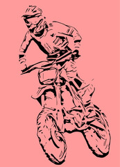 Fototapeta na wymiar Motocross Jump silhouette Vector