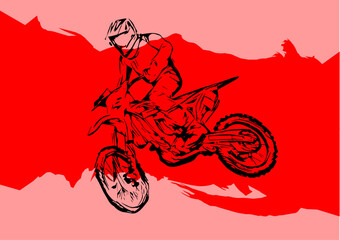 Motocross Jump silhouette Vector