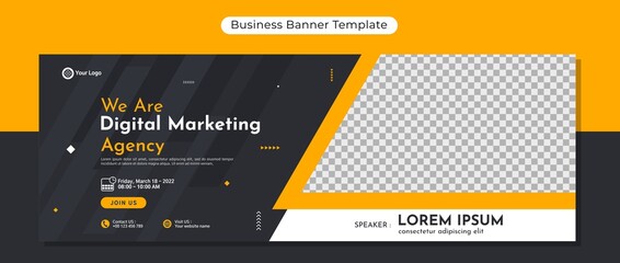 Creative corporate business banner template design for webinar, marketing, online class program, etc