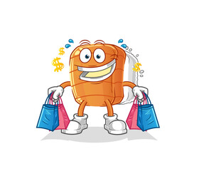 sushi shoping mascot. cartoon vector