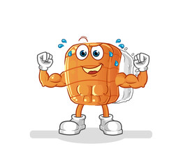 sushi muscular cartoon. cartoon mascot vector