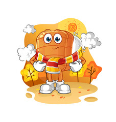 Obraz na płótnie Canvas sushi in the autumn. cartoon mascot vector