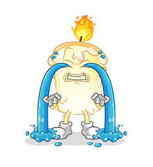 candle crying illustration. character vector