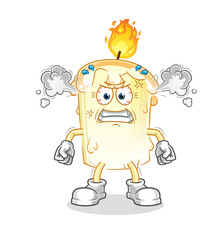 candle very angry mascot. cartoon vector