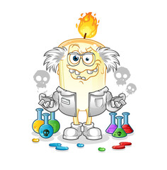 candle mad scientist illustration. character vector