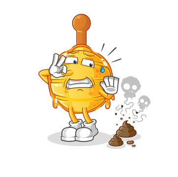 honey dipper cartoon character disgusted by poop clip art preview