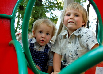 Fototapeta na wymiar children on playground