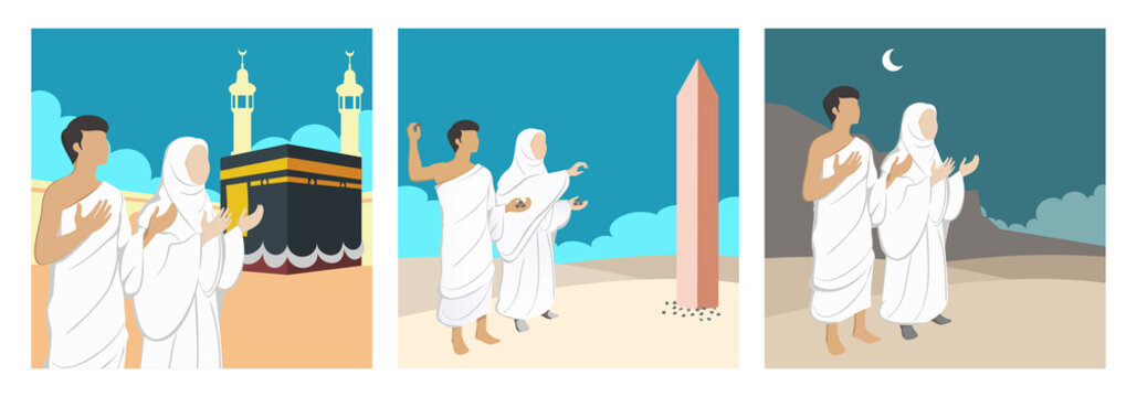 illustration of Hajj and Umrah