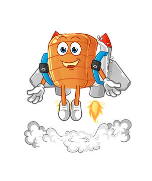 recommend clip art: sushi with jetpack mascot. cartoon vector