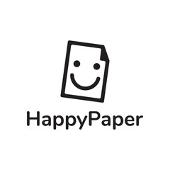 simple happy document logo design