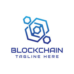modern blockchain vector logo design
