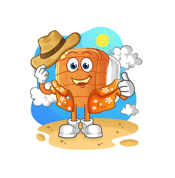 recommend clip art: sushi go on vacation. cartoon mascot vector