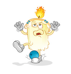 candle hiten by bowling cartoon. cartoon mascot vector