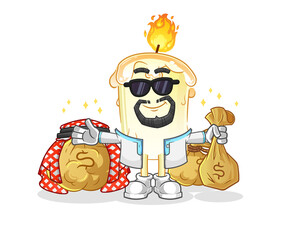 candle rich arabian mascot. cartoon vector