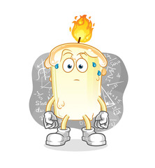 candle thinking hard vector. cartoon character