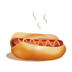 Vector illustation Hot dog, fast food, sausage.