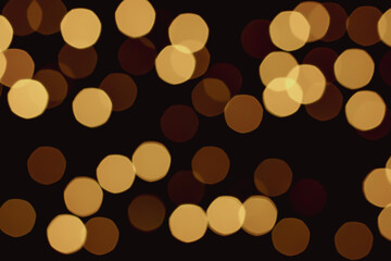 Bokeh golden garland vintage lights background