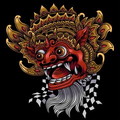 Vector illustration of barong bali mask