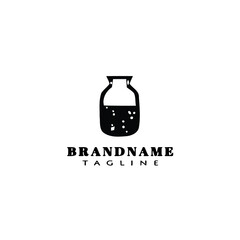 erlenmeyer cartoon logo icon design black isolated vector illustration