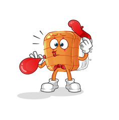 sushi pantomime blowing balloon. cartoon mascot vector