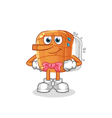 sushi lie like Pinocchio character. cartoon mascot vector