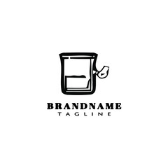 erlenmeyer cartoon logo template icon cute black isolated vector illustration