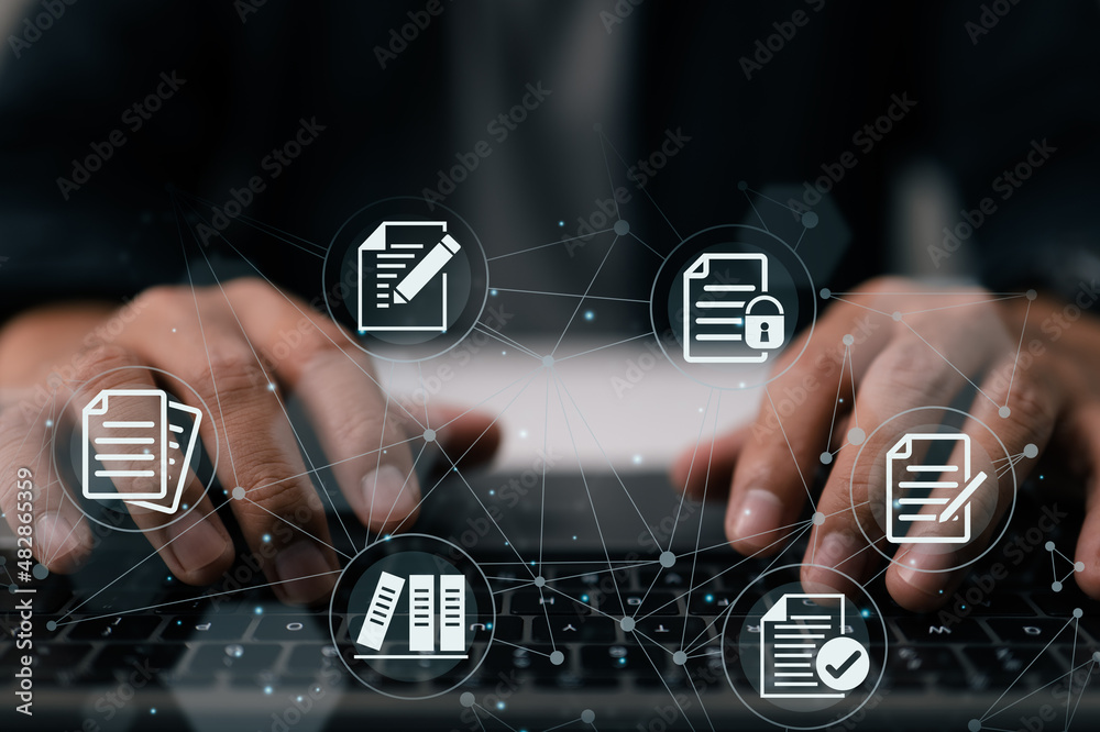 Leinwandbilder concept of a data management system for business internet.