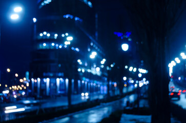 Fototapeta na wymiar city at night blurred view