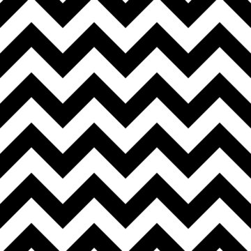 Chevron seamless pattern. Repeated zag zig pattern for prints design. Repeating monochrome shevron. Black geometric striped on white background. Simple swatch zigzag patern. Vector illustration