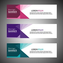 Fototapeta premium Vector abstract design web banner template. Web Design Elements Header Design. Abstract geometric web banner template on gray background.Modern banner.