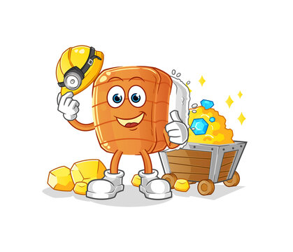 recommend clip art: sushi miner with gold character. cartoon mascot vector