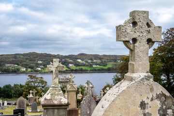 Cemetry with Atlantic view in Killybegs, County Donegal - Ireland