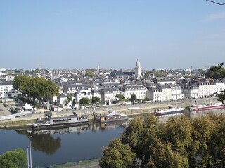 Obraz premium View of Maine river and Angers, France