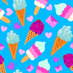 ice cream seamless pattern