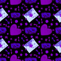 seamless pattern with hearts