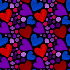 seamless background with hearts