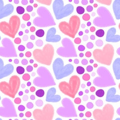 Fototapeta na wymiar Seamless pattern with hearts for Valentine's Day
